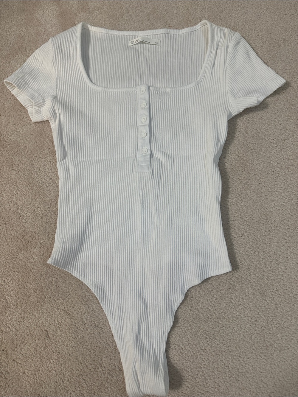 Oak+Fort White Ribbed Bodysuit